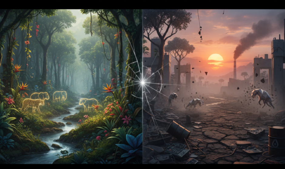 Imagem ilustrativa sobre Current global development scenarios appear to fall short in halting biodiversity loss