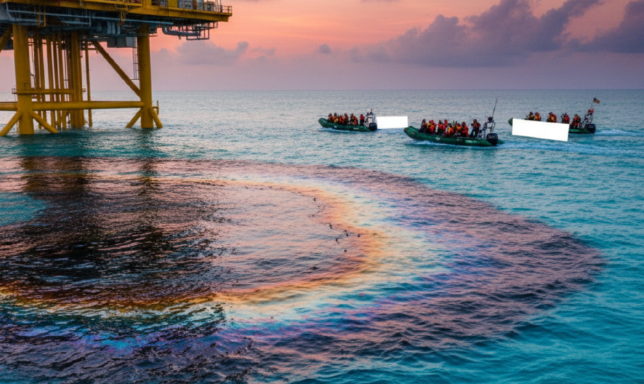 Imagem ilustrativa sobre Não precisamos chegar ao fundo do poço: Greenpeace Brasil se manifesta sobre vazamento de fluido em