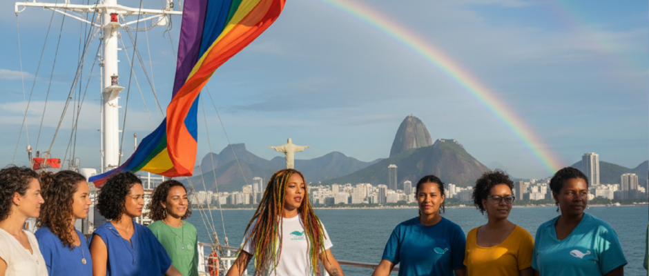 Imagem ilustrativa sobre No Rio de Janeiro, cantora Majur se une ao Greenpeace no Rainbow Warrior para falar de justiça climá