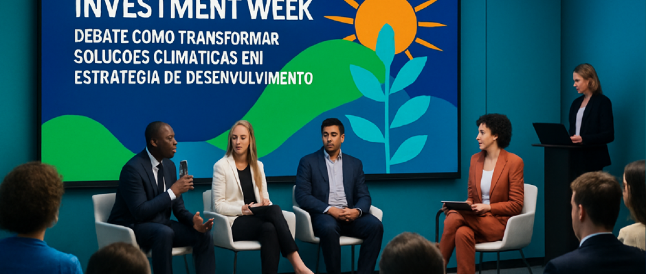 Imagem ilustrativa sobre Brazil Climate Investment Week debate como transformar soluções climáticas em estratégia de desenvol
