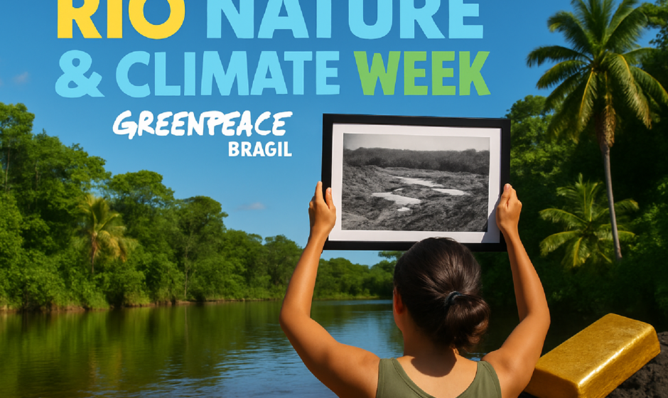 Imagem ilustrativa sobre Rio Nature & Climate Week: Greenpeace Brasil apresenta relatório sobre “lavagem” de ouro e promove e